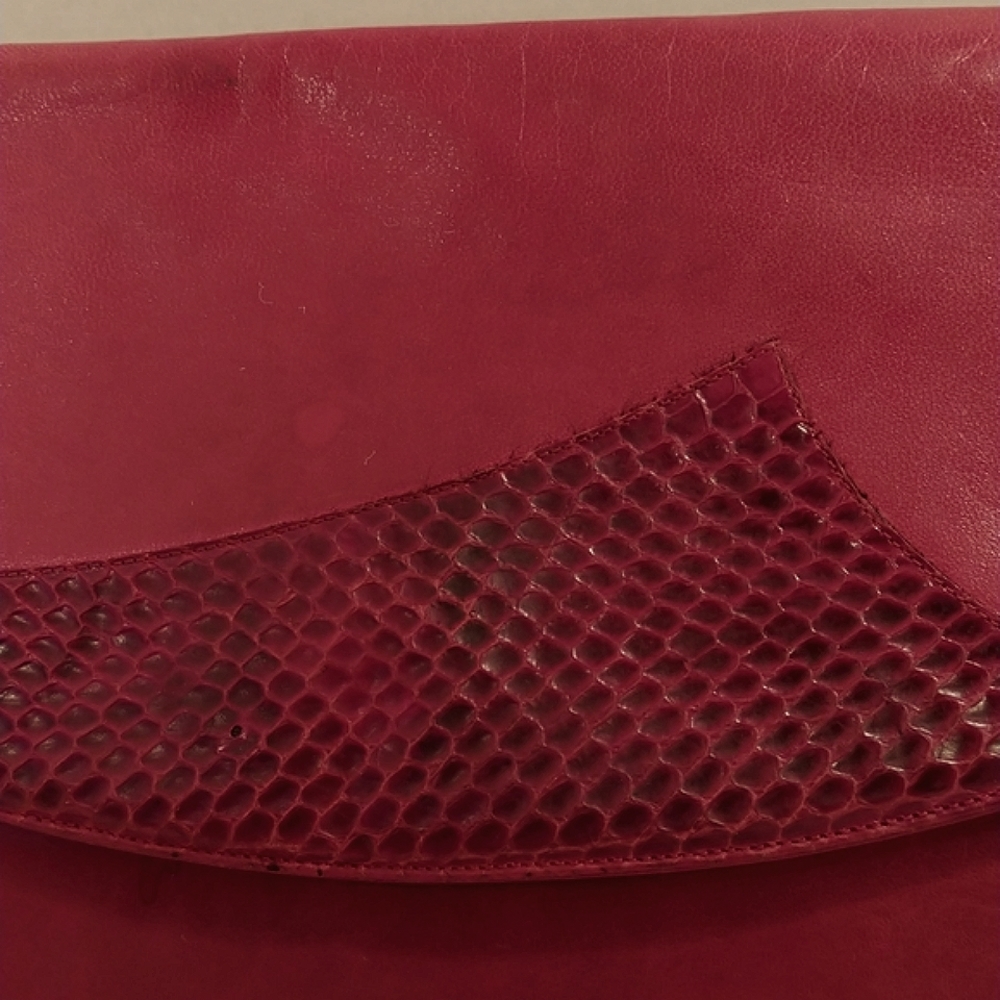 " VINTAGE" red leather clutch - Picture 2 of 9